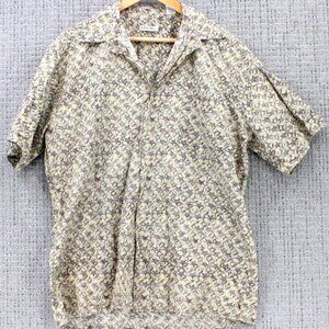 Vintage Burma Bibas Shirt Mens Large L Multicolor Button Down Short Sleeve 90s